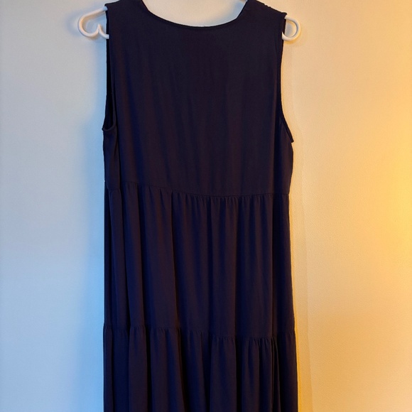 Shein blue ladies tiered maxi dress rayon size small hippy boho travel beach - Picture 3 of 6